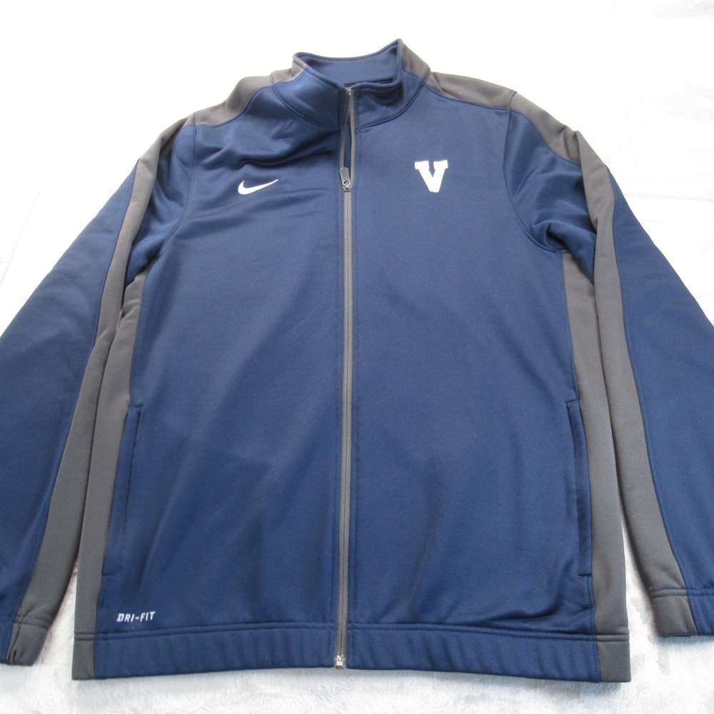 illanova Wildcats Nike Jacket Mens Large Dri Fit Blue Full Zip Basketball